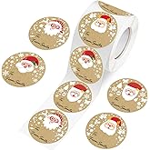 Kraft Christmas Gift Tags 2 inch Santa to from Stickers Xmas Holiday Natural Kraft Present Labels Christmas Name Tags for Boxes Bags Envelopes Package Decoration 200pcs