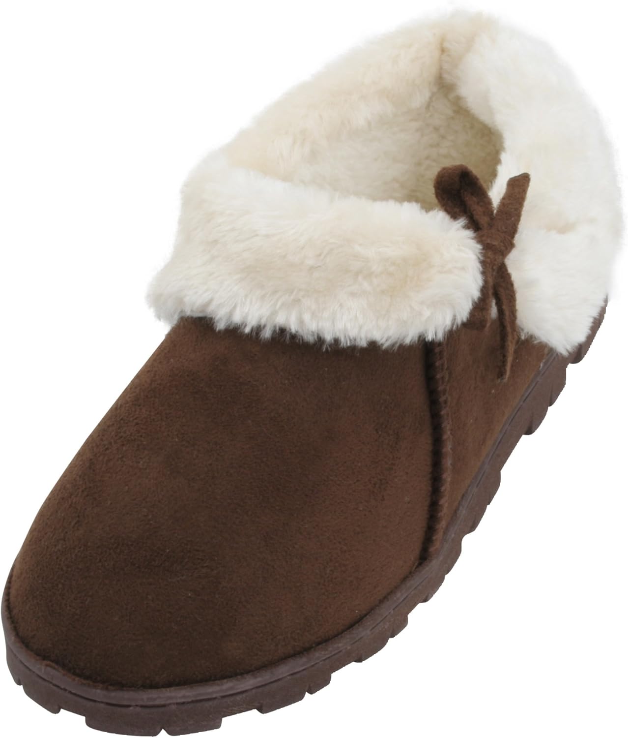 SlumberzzZ Ladies Faux Suede Fur Trim Short Bootie Slipper Amazon.co.uk Shoes & Bags