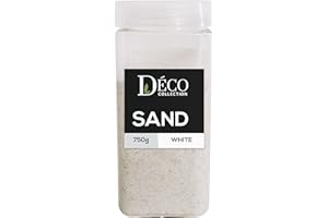 Deco Collection White Decorative Sand, 750g - Smooth Fine Texture, Non-Toxic, Odor-Free - Ideal for Flower Arrangements, Vase