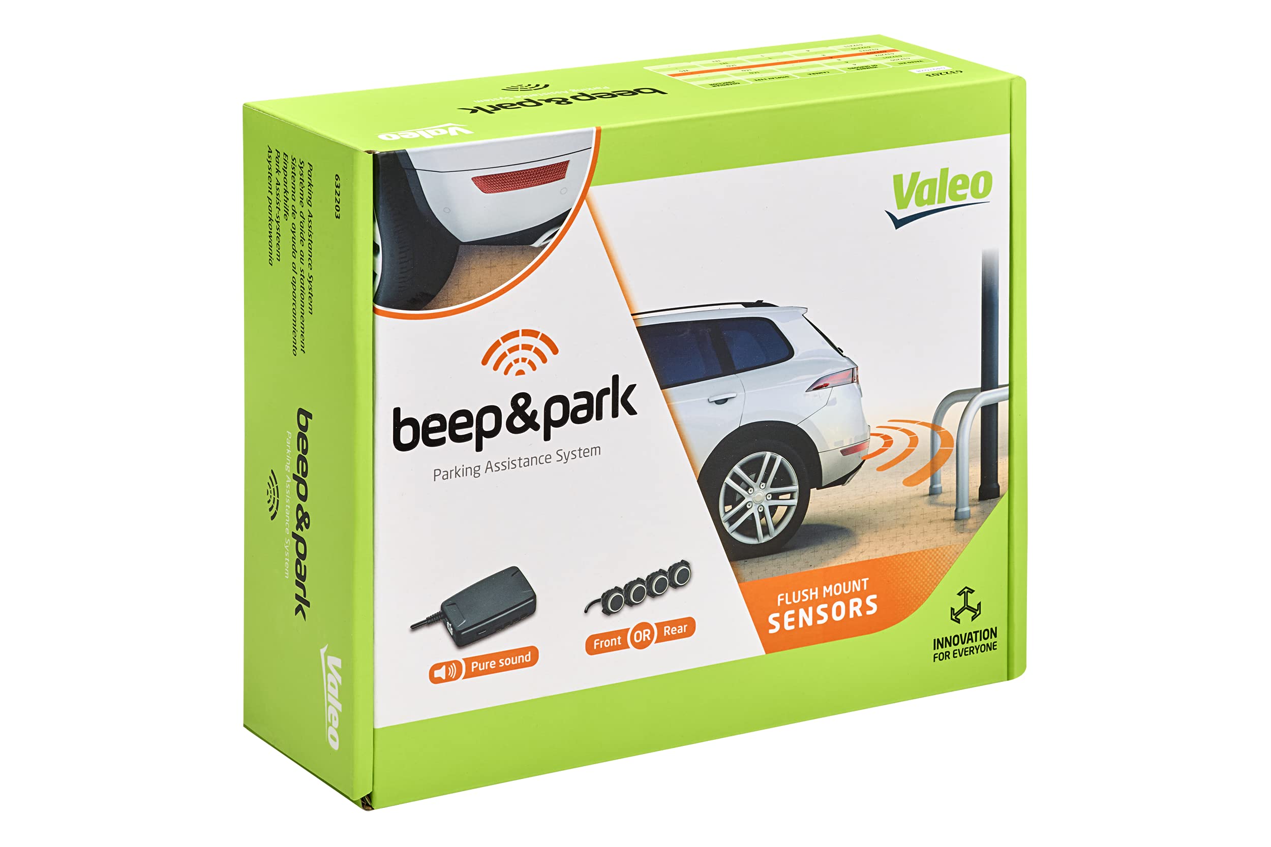 VALEO 632203 - Parking Assistance System - Beep&Park Kit: 4 Flush MountSensors + 1 Loudspeaker - Front or Rear Installation