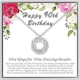 AM ANNIS MUNN Birthday Gifts for Women, 30th 40th 50th 60th 70th 80th 90th Birthday Gifts for Women 925 Sterling Silver 3 4 5 6 7 8 9 Decades Birthday Gifts for Her Jewelry for Women
