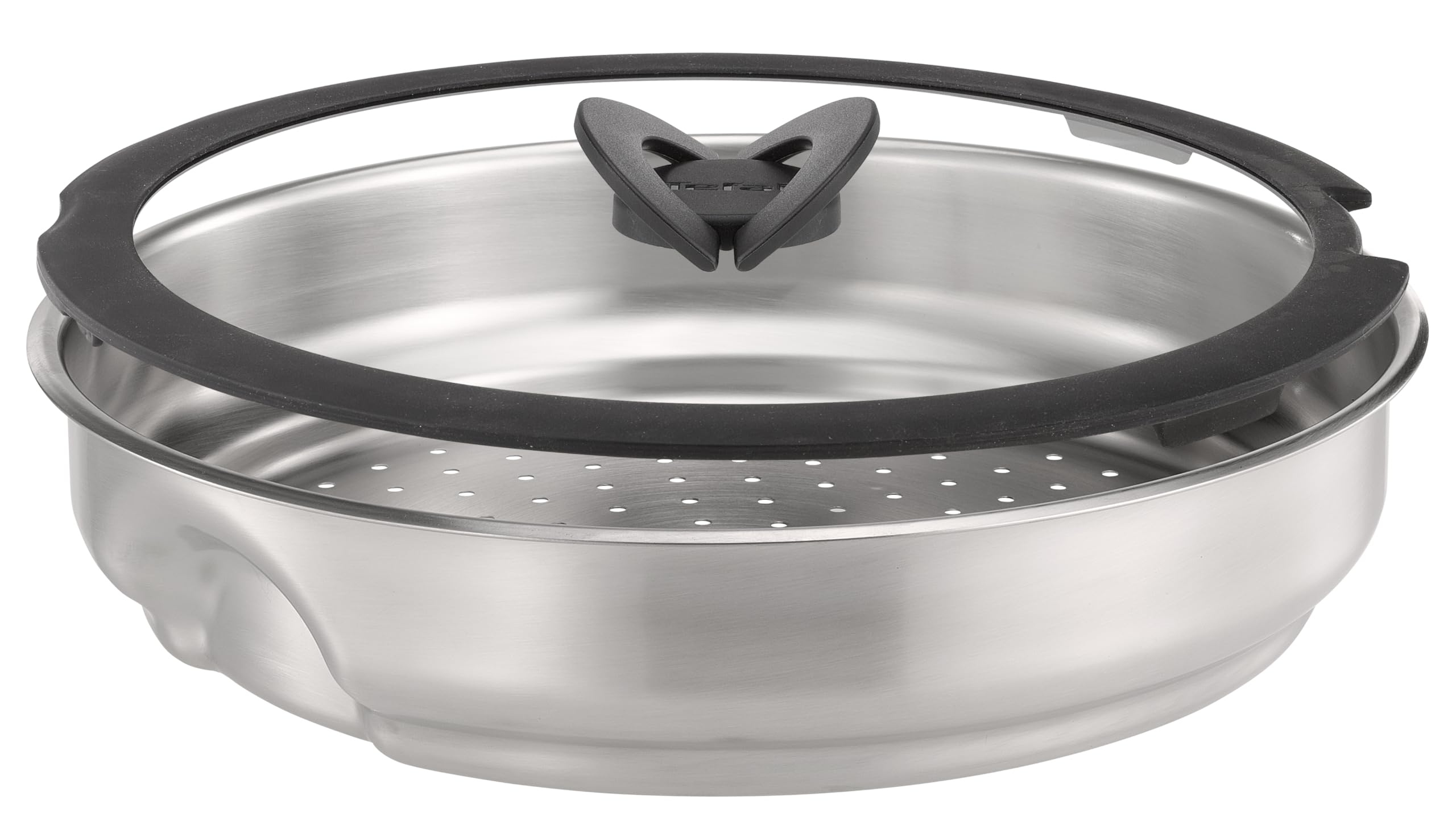 Tefal Ingenio Stainless Steel Steamer With Glass Lid