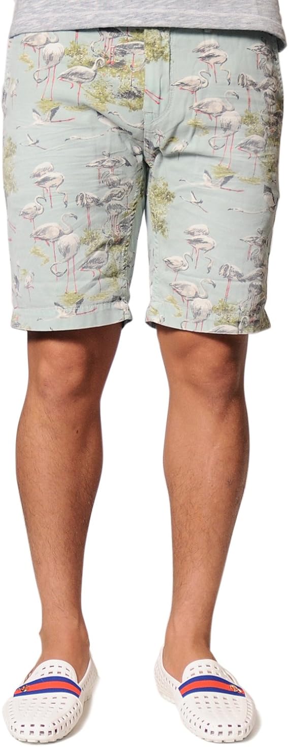 Amazon スコッチアンドソーダ Scotch Soda ショーツ ハーフパンツ メンズ フラミンゴ柄 エメラルドグリーン Sc 51 Col A 33 Green ミディアムパンツ 通販