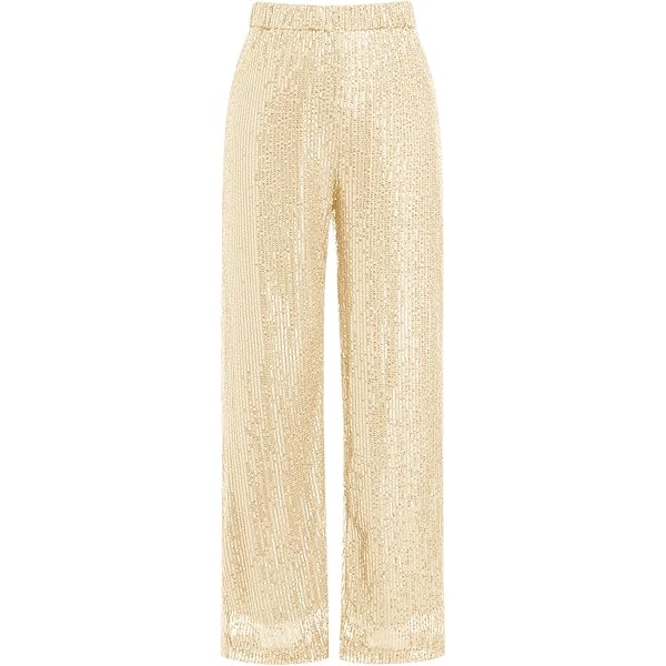 Rave Pants Heipeiwa Woen's Etallic Pleated Sequin Shiny