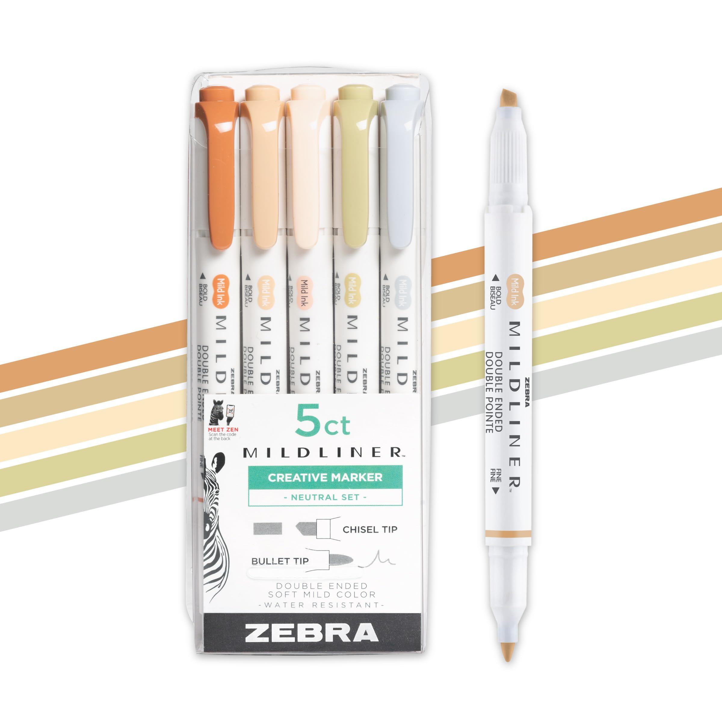 Zebra Mildliner Neutral Vintage Set 5 Pack (78605)