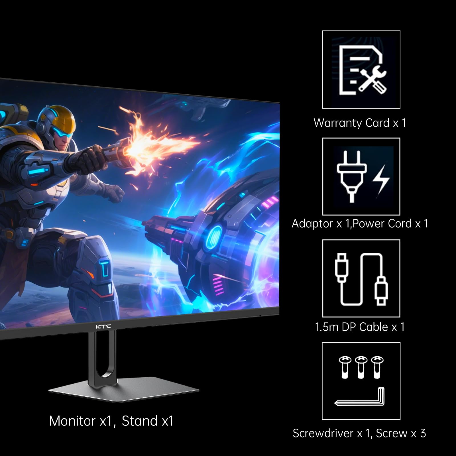 Ktc Gaming Monitor 27 Inch | 2K@210Hz (Overlocking) | Built-In Speakers | Fast Ips Panel | 1Ms Response Time (Mprt) | 450 Cd/㎡ Brightness, Hdr400 | Adaptive Sync | 131% Srgb, 101% Dci-P3, Δe＜2 - View 9