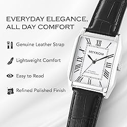 Miykon Vintage Watches for Men - Tank Square Silver