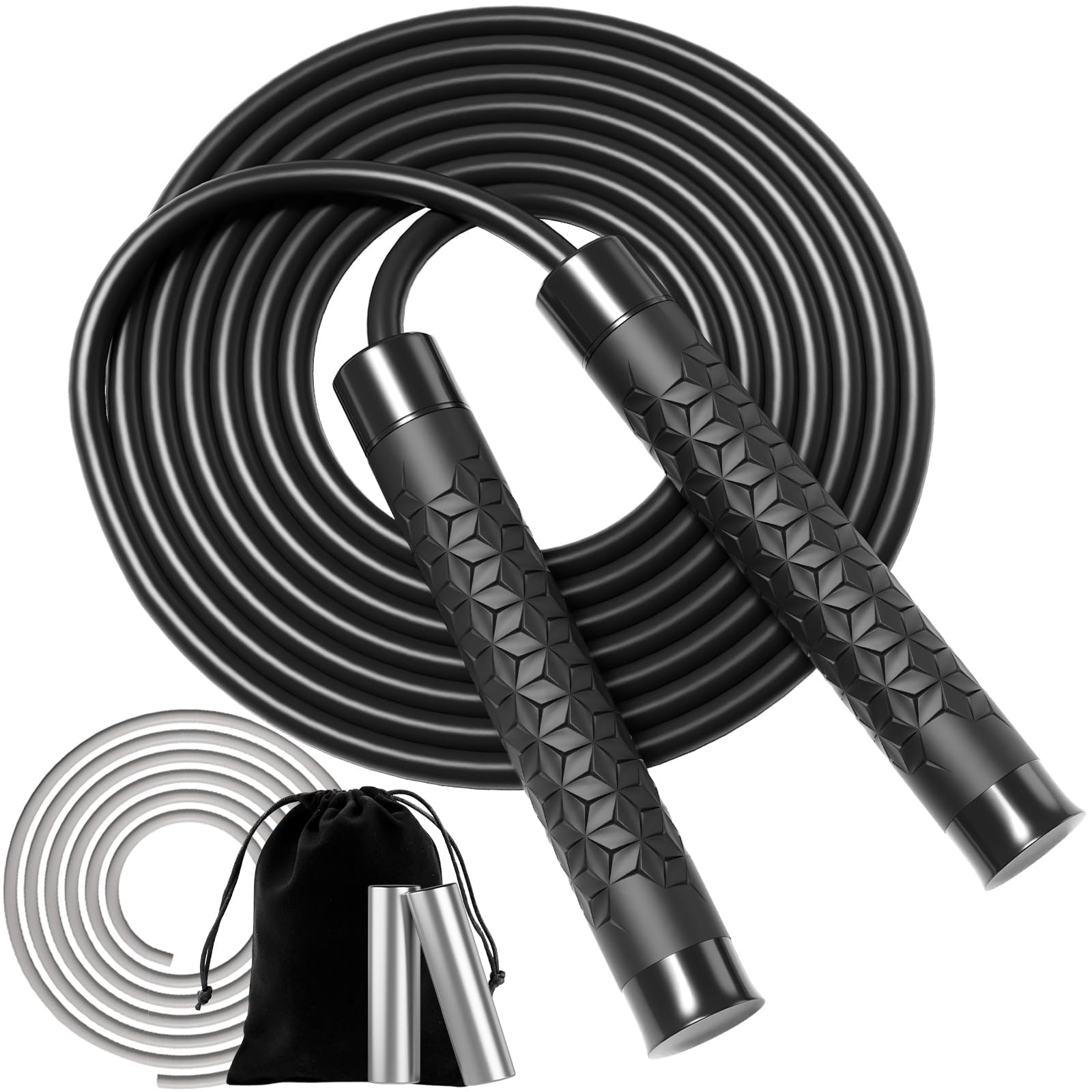 Mua 𝟏𝐥𝐛 𝐖𝐞𝐢𝐠𝐡𝐭𝐞𝐝 𝐉𝐮𝐦𝐩 𝐑𝐨𝐩𝐞 𝐟𝐨𝐫 𝐁𝐨𝐱𝐢𝐧𝐠-6.5mm Skipping Rope for Men Women ...