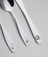 EXZACT Children Cutlery 6Pcs Stainless 18/10 Safari Giraffe Lion Kids view 5