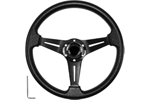 MOTAFAR Golf Cart Steering Wheel with Ergonomic Design Universal Fit for Golf Cart Club Car EZGO RXV & TXT, Yamaha, Precedent Tempo, DS