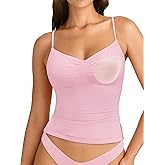 SUUKSESS Women Double Lined Basic Tank Top Summer Padded Going Out Tops Sleeveless Camisole Shirts