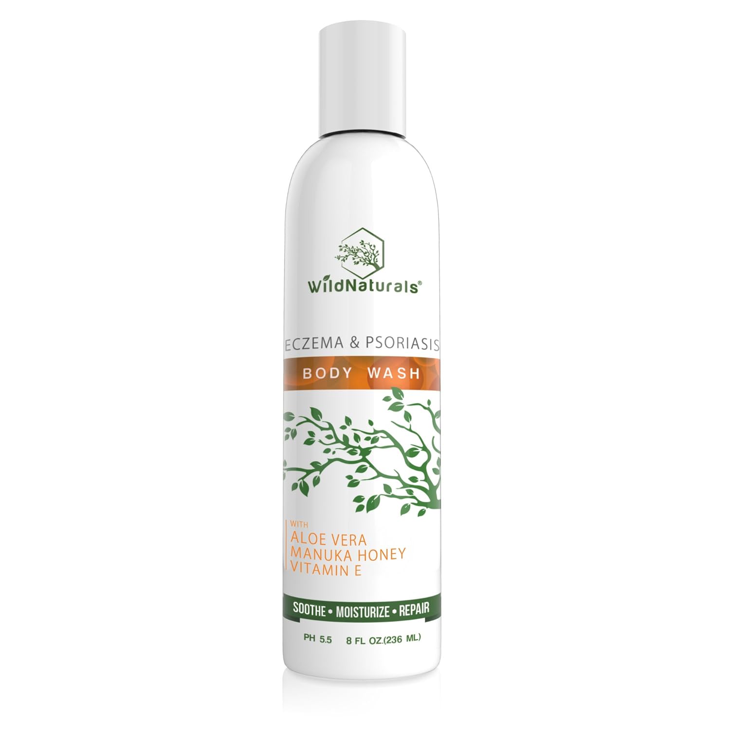 Wild Naturals Eczema Body Wash : With Manuka Honey + Aloe Vera, for Sensitive Skin, Unscented, Anti Itch Healing Psoriasis Soap, Dry Skin Relief, Moisturizing and Sulfate Free : Beauty