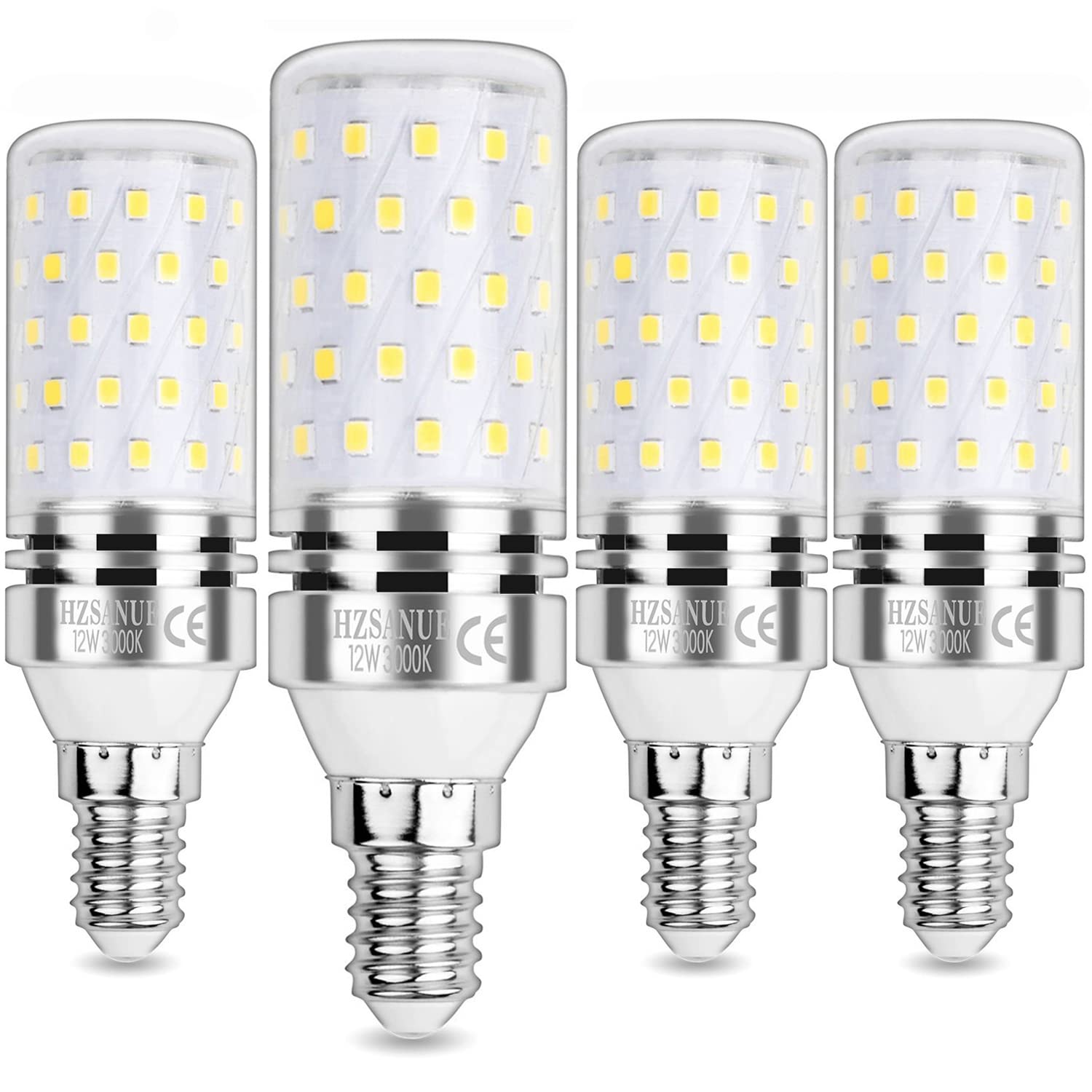 HZSANUE E14 LED Corn Bulbs 12W, 3000K Warm White, 1350LM, Small Edison Screw Bulbs,100W Incandescent Bulbs Equivalent,Pack of 4 — image 1