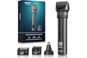 KENSEN Beard Trimmer for Men - Professional Body Hair Trimmer for Men, 42 Adjustable Length Settings Hair Clippers Nose Trimmers for Head Face Mustache Nose Electric Shavers IPX6 Waterproof LED Display Gifts