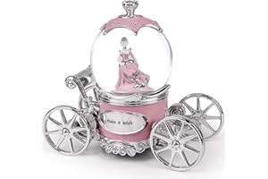 YT3 STUDIO Cinderella Snow Globe Music Box for Girls, Snow Globes for Girls Color Changing LED Lights Snowglobe Musical Box for Women Kids Mom Daughter Birthday Christmas Mother's Day Valentine Gifts