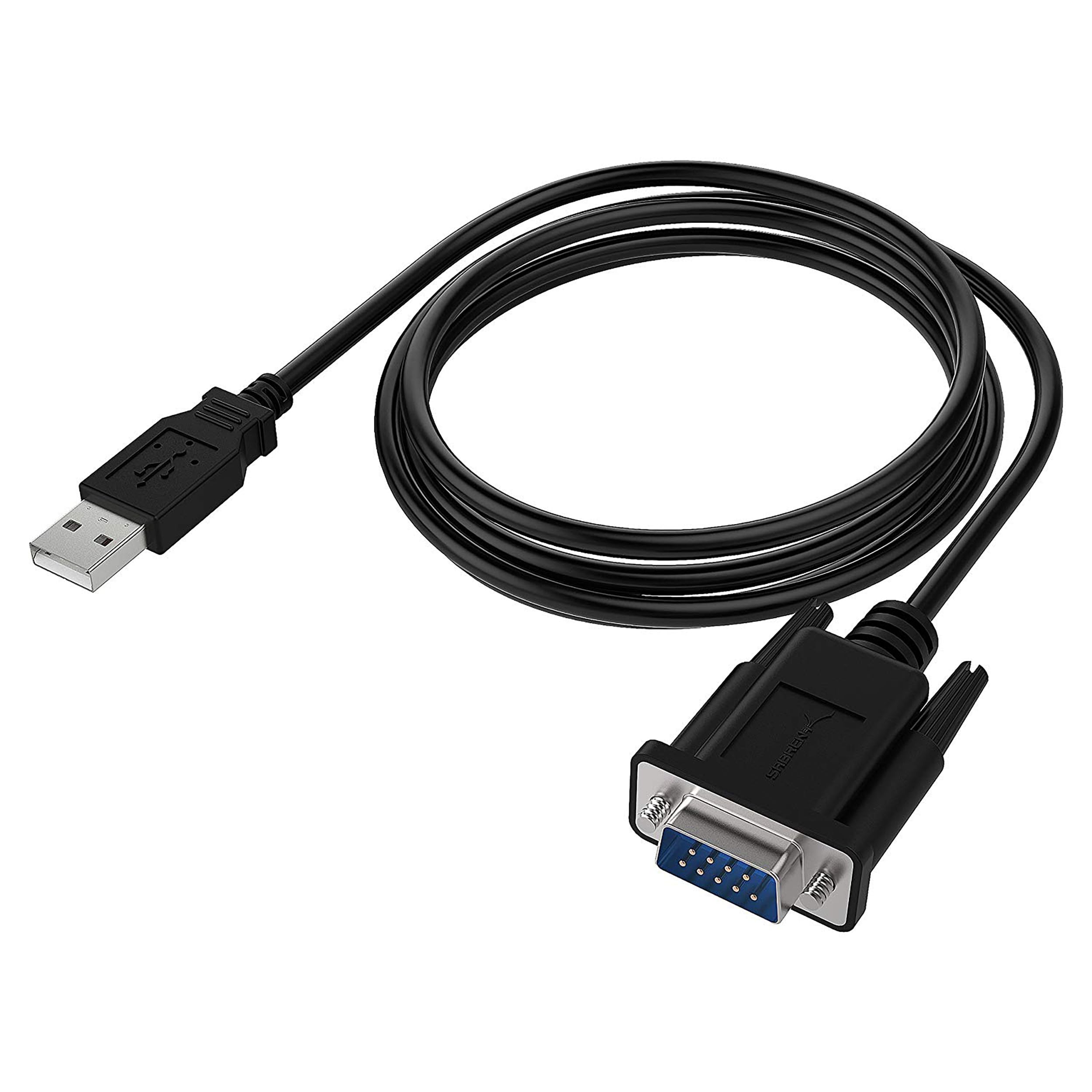 SABRENT USB Serial Cable, USB to RS232 DB9 Converter Cable, compatible with routers, switches, CNC machines, PLCs, printers, surveillance cameras, barcode scanners, ECG machines etc. (CB-FTDI)