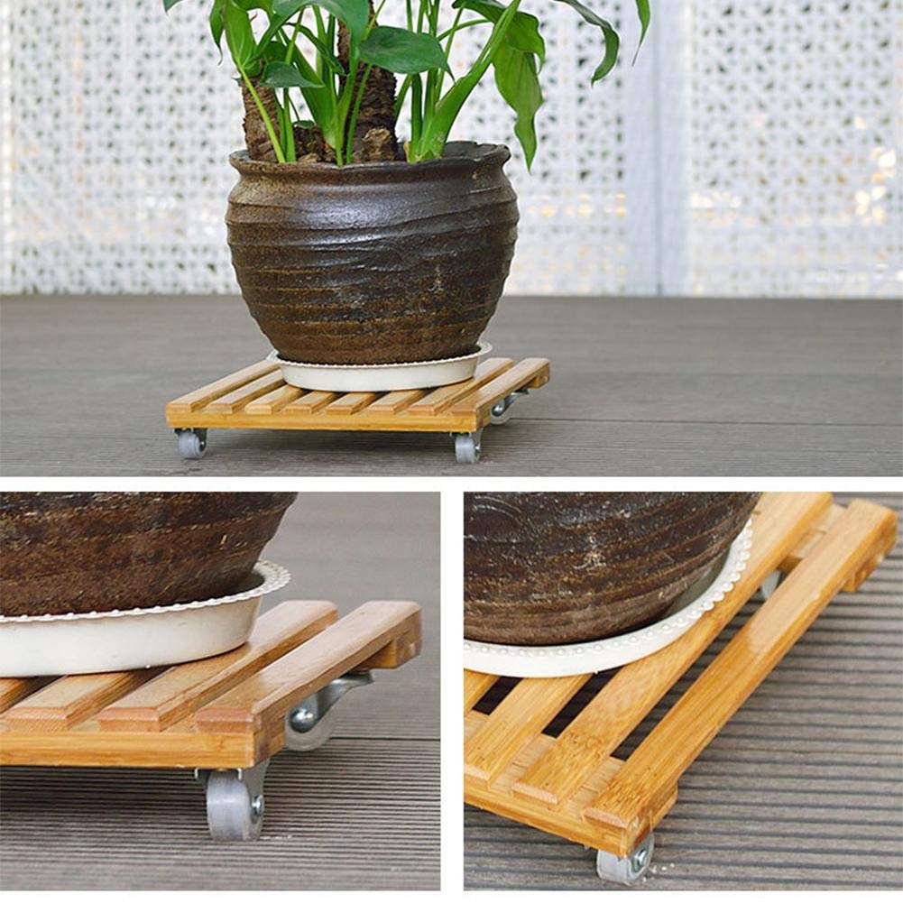 Plant Caddies Garden & Outdoors Lembeauty Wooden Plant Pot Stand With