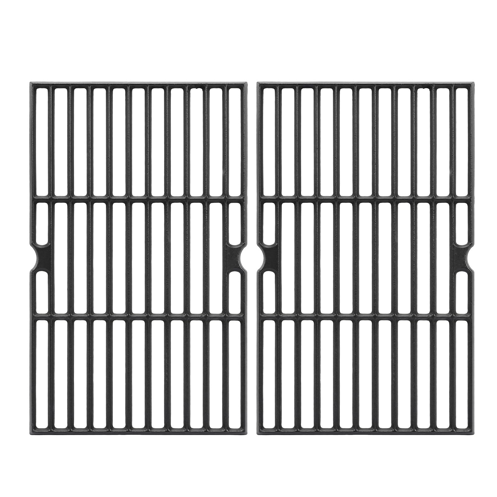 Uniflasy Cast Iron Cooking Grates Replacement for Char-Broil Black 3-Burner Gas Grill, Fits Model 463736024, Heavy Duty Matte Cast Iron Grill Grates, 2-Pack Image