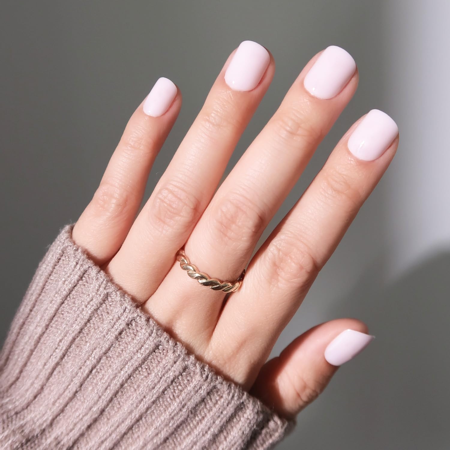 Glamnetic Press On Nails - Sweetie Set | Super Short Pink Fake Nails, Extra Short Salon Quality Milky Nails | 12 Sizes - 30 N