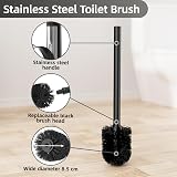Susswiff Stainless Steel Free Standing Toilet Roll Holder with Brush view 6