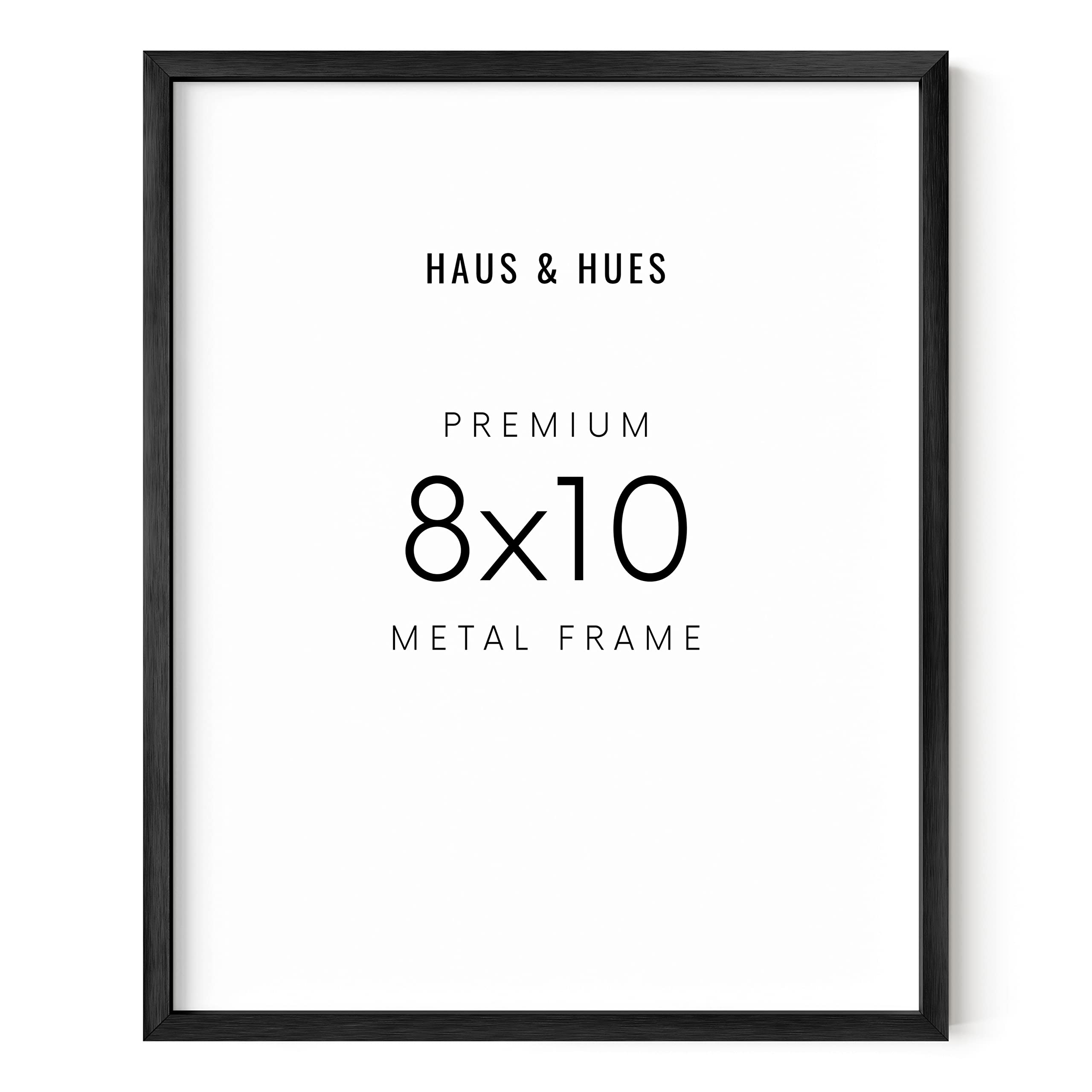 HAUS AND HUES Black 8x10 Picture Frame - 8x10 Black Frame 8x10 Black Picture Frame 8x10 Picture Frame Black, 8x10 Wall Picture Frame 8x10 Poster Frame Black 8x10 Frame (Black Aluminum Frame)