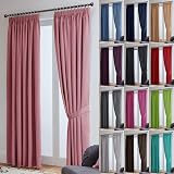 John Aird Pink Blackout Curtains 2 Panels 66 x 90 Pencil Pleat Tie Backs