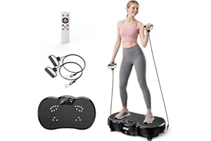 HTM Vibration Plate Exercise Machine - 300 lbs Weight Capacity, 120 Speed Levels, 9 Workout Modes for Home Fitness, Muscle Toning & Weight Loss
