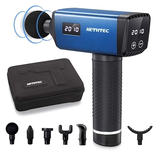 Massage Gun, Hethtec Handheld Deep Tissue Percussion Muscle Massager for  Pain Relief, 20 Speed High-Intensity Vibration, LED Touch Screen, Long  Battery Life, Includes 6 Massage Heads and Carrying Case in Saudi Arabia |