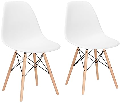 Amazon Poly and Bark Vortex Side Chair White Set of 2 Chairs