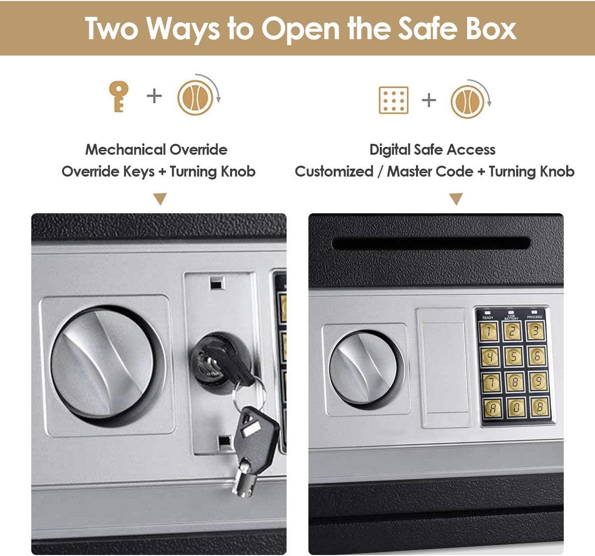Giantex 14" Digital Depository Drop Gun Jewelry Home Hotel Lock Cash Safe Box (Black) - - 