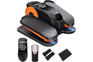 MORELAX Under Desk Elliptical Machine,Foot Exerciser for Seniors Fully Assembled, Quiet & Portable Electric Seated Pedal Exerciser with Remote Control & 12 Adjustable Speeds