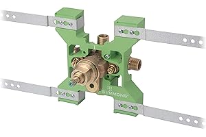 Symmons Temptrol Pressure Balancing Tub and Shower Mixing Valve Bundle with VersaFlex Integral Diverter, Rapid Install & EasyService Stops S262XBRBODY, Brass