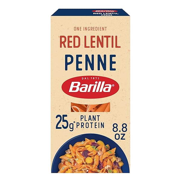 BARILLA RED LENTIL PENNE PASTA, 8.8 OZ – VEGAN, GLUTEN FREE, NON GMO & KOSHER – MADE WITH PLANT BASED PROTEIN