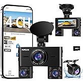 360° Dash Cam Front and Rear Inside, 4 Channel Dash Camera for Cars FHD 1080Px4, Built-in Wi-Fi, 3.16” IPS Screen, WDR Night 