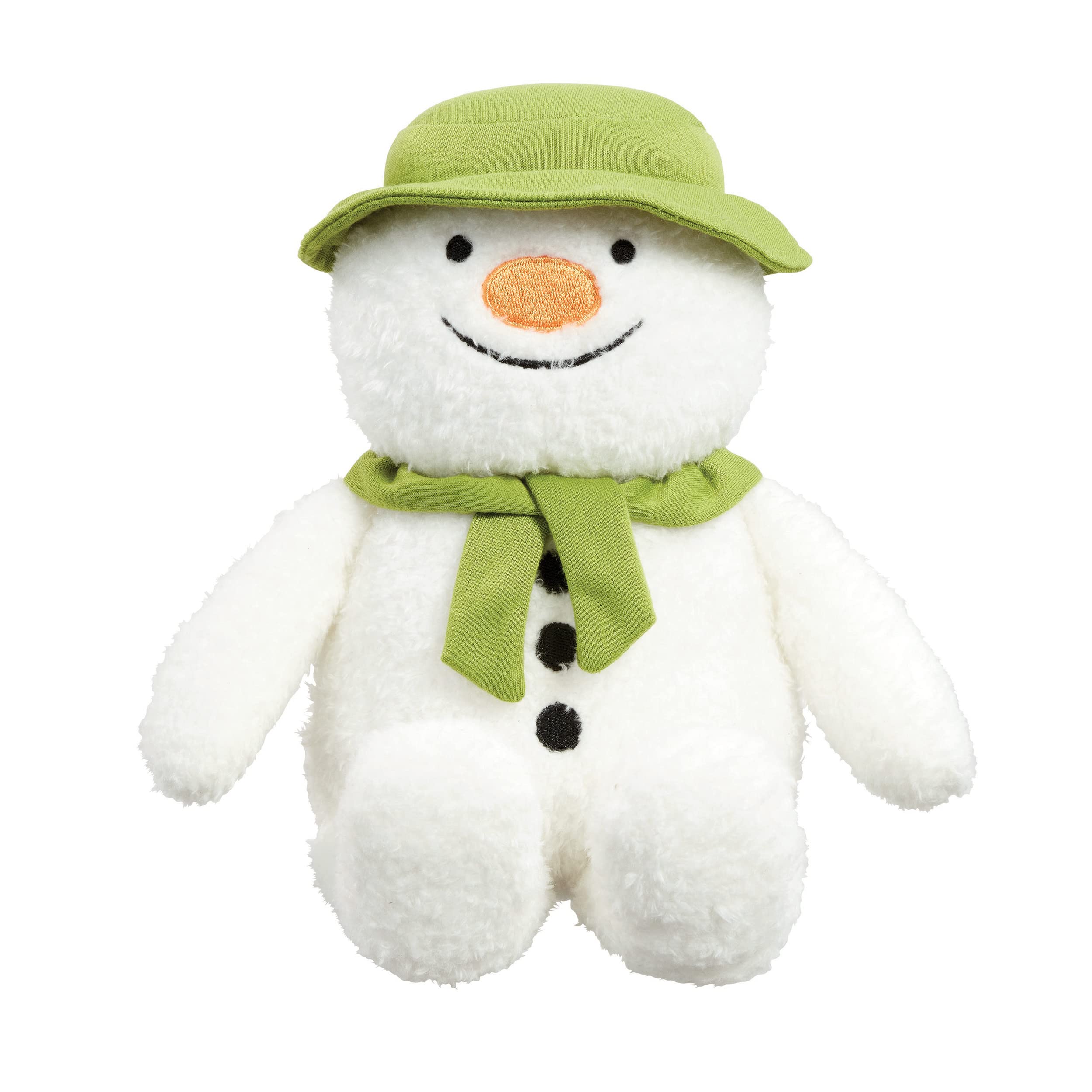 Rainbow Designs Christmas Snowman Toy - Super Soft Musical Plush with Green Hat & Scarf, plays 'We're Walking in the Air', 19d x 14.5w x 20.5h