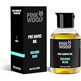 Pink Woolf Pre Shave Oil for Men – Shaving Oil for Smooth, Razor Burn Free Shave | Softens Beard, Reduces Irritation | Oceanic Blue | 2 Fl Oz