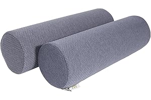 M MUTE TOUCH 2 Pack Round Massage Table Bolster Pillow Pad, Bolster Pillow, Round Pillows, Suitable for Earthlite Massage Table (Grey, 5.9''x19.6'')