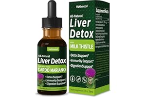 Herbmood Milk Thistle Liver Detox Drops for Fatty Liver, Alcachofa y Cardo Mariano con Silimarina para el Higado Graso, Liver Support Formula w/Artichoke Extract Liquid for Cleanse Detox & Repair. 2oz