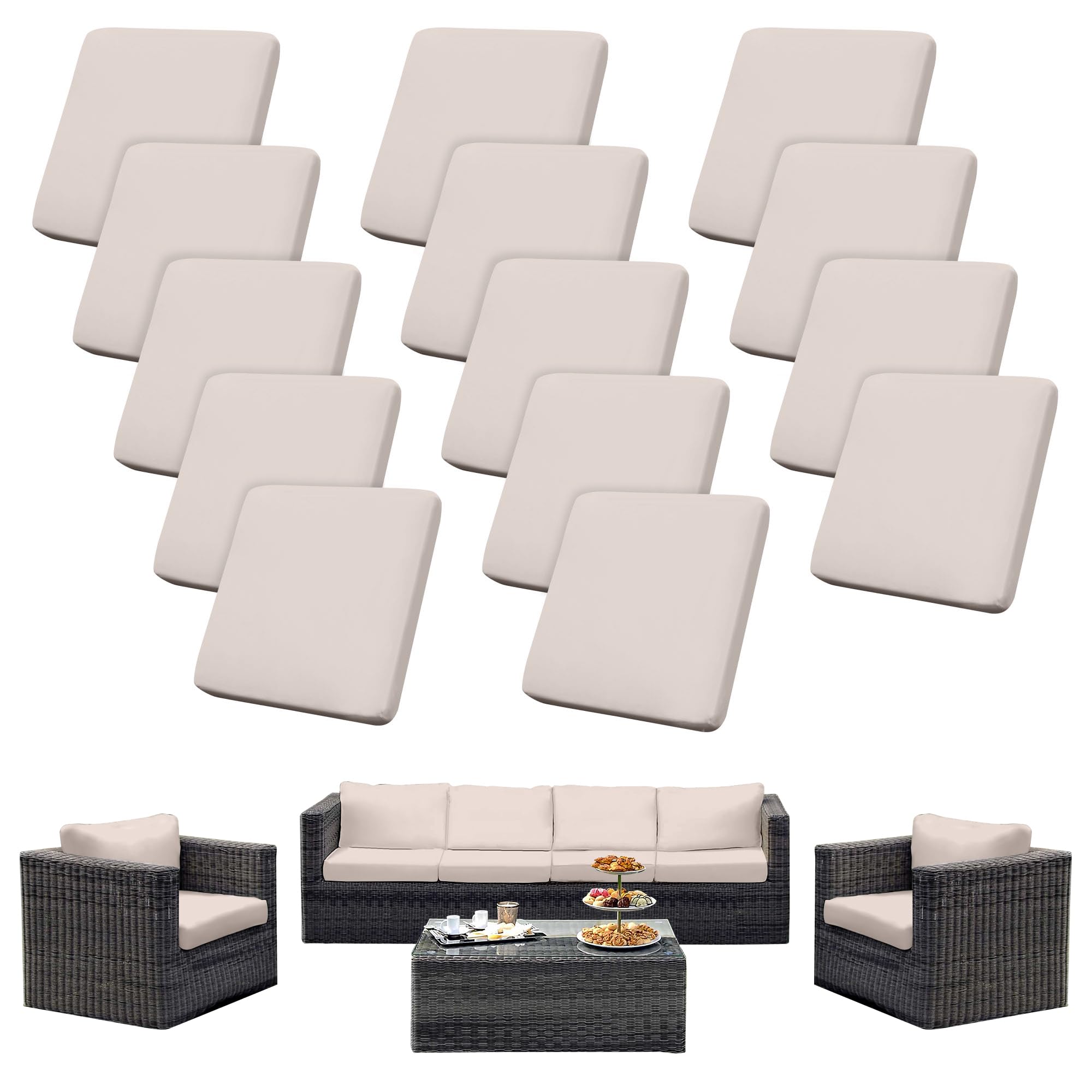 Photo 1 of SUKAIKEQA Outdoor Cushion Covers Set,14PCS Patio Furniture Couch Seat Slipcovers, Replacement for Sofa Sectional Chair(Cover?Only)