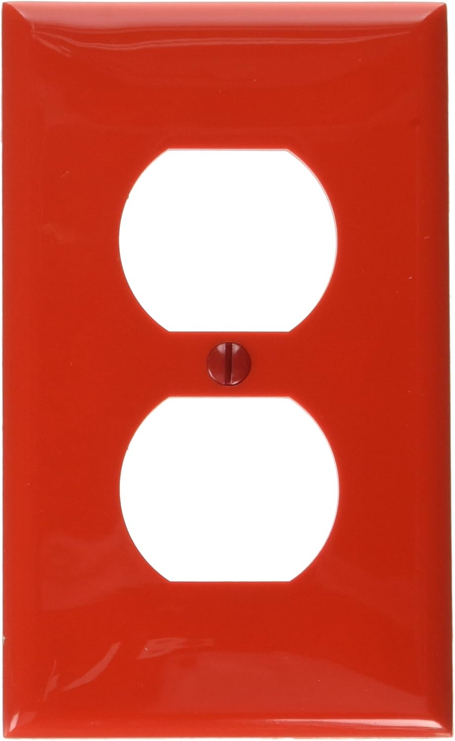 Leviton 80703-W 1-Gang Duplex Device Receptacle Wallplate, Standard Size, Thermoplastic Nylon, Device Mount, White, 1 Pack - Outlet Plates - 