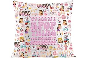 Korean Pop Lover Gift Kpop Merch It's Kind of Kpop Thing K-pop Throw Pillow Cover Cushion Case Kpop Team Decor Gift (Kind of 