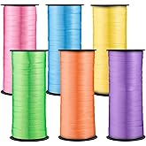 woric 6 Rolls Curling Ribbon Set, Easter Ribbon Colorful Balloon String Ribbon 1800 Feet of 1/5 Inch Thin Ribbons for Arts Crafts Easter Gift Wrapping Wedding Birthday Party