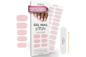 MOYOU LONDON Semi Cured Gel Nail Strips - 20 Pcs. Gel Nail Wraps for Salon-Quality Manicure - Works with Any UV Lamp - Easy to Apply, Trim, & Remove Nails Stickers