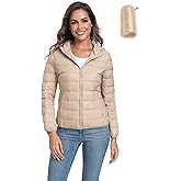 Valennia Women's Short Down Coat Packable Puffer Jacket With Hooded Winter Ultra Light Outerwear