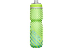 CamelBak Podium Chill Bike Insulated Squeeze Water Bottle Lime/Blue Stripe, 24oz