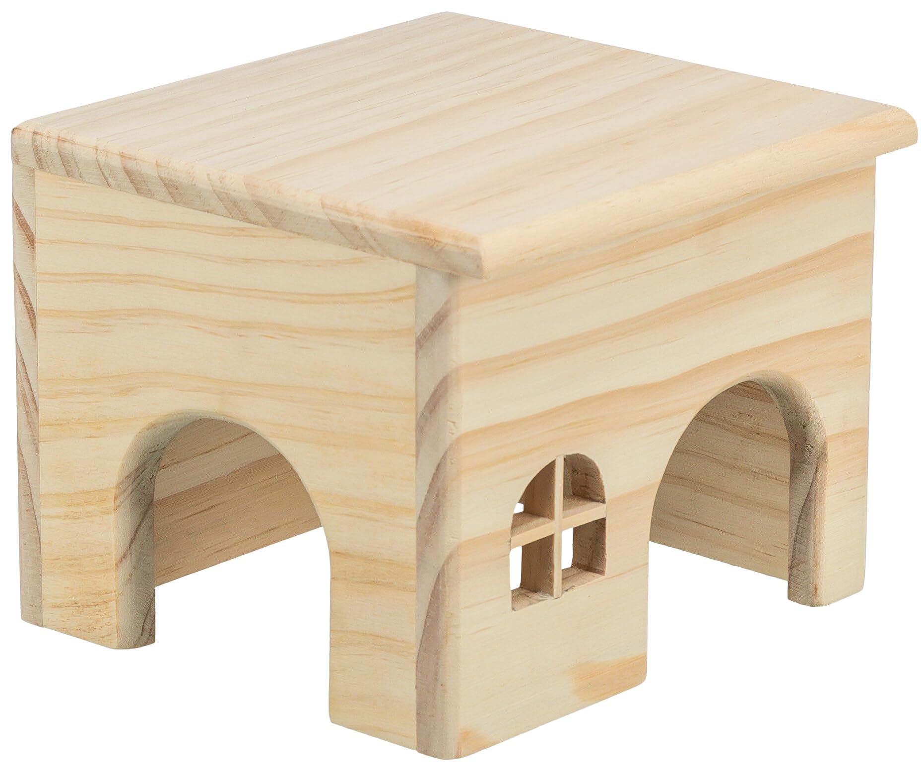TRIXIE Small Animal House made of wood – for mice and hamsters – nail-free – entrances 6 x 6 cm – 15 x 12 x 15 cm – 61261