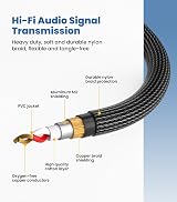 Tisino Male XLR to 6.35mm TRS Cable 2m Balanced Audio Lead view 4
