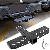 Z8 Tow Hitch Step for 2” Receivers, Strong Steel Construction Anti-Slip Coated, 600lbs Rated Tow Strap Capacity,for Trailer SUV Car Bar Jeep Pickup Rear Bump Towing Tailer Hitchstep Black