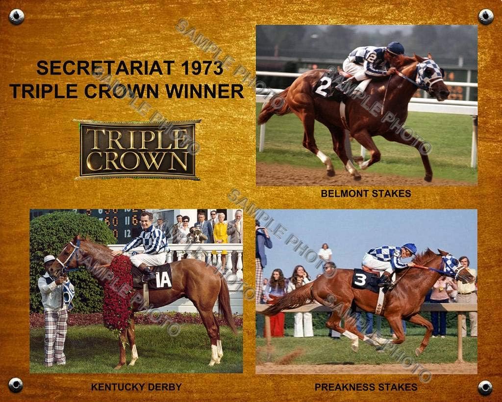 Photographs - SPORTSPHOTOSUSA Secretariat 1973 Triple Crown Winner Derby Preakness Belmont 8x10 Photo Collage