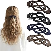 4-Pack Vintage French Hair Barrettes for Women, Large Duckbill Flat Hair Clips for Women Non-Slip, Decorative Claw French Hair Accessories for Woman, Strong Fixing Pin Barrettes for Girls Styling